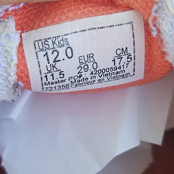 Vans Classic Slip-On Fruity Low Top Canvas Sneaker Toddler SZ 12C White Orange - Picture 10 of 12